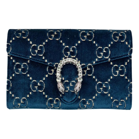 Gucci: Dionysus Velvet Monogram Crossbody Bag - Picture 4 of 5